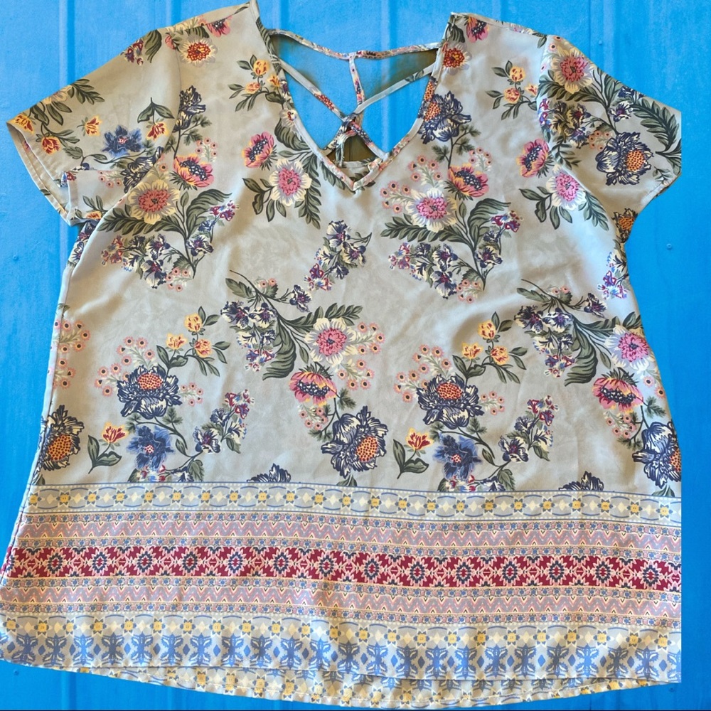 Pink rose vintage blouse